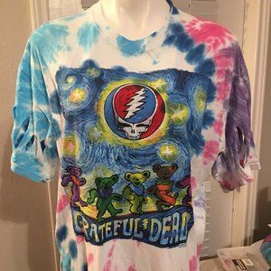 Grateful Dead Steal Your Face, Fringed Woman's Large T Shirt  Lb1